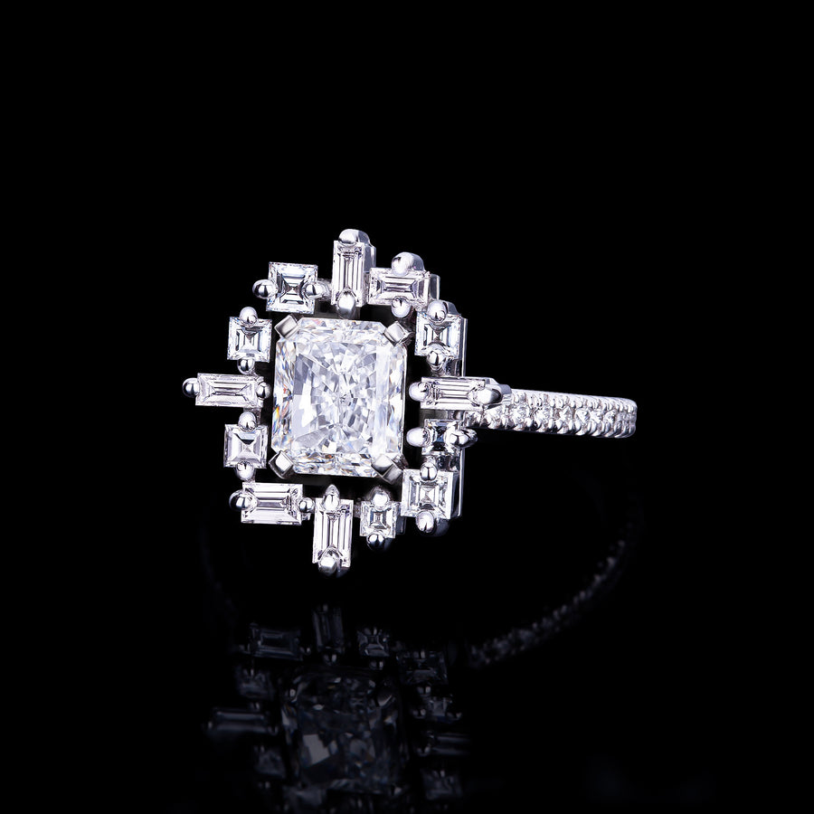 Stella 1.21ct Radiant diamond engagement ring in 18ct white gold by Stefano Canturi