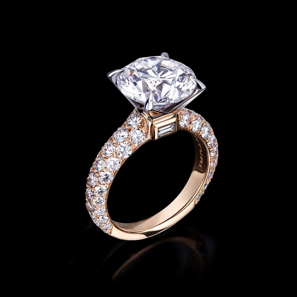 Athena 5.01ct Round diamond engagement ring in 18ct white and rose gold by Stefano Canturi Athena 5.01ct Round diamond engagement ring in 18ct white and rose gold by Stefano Canturi