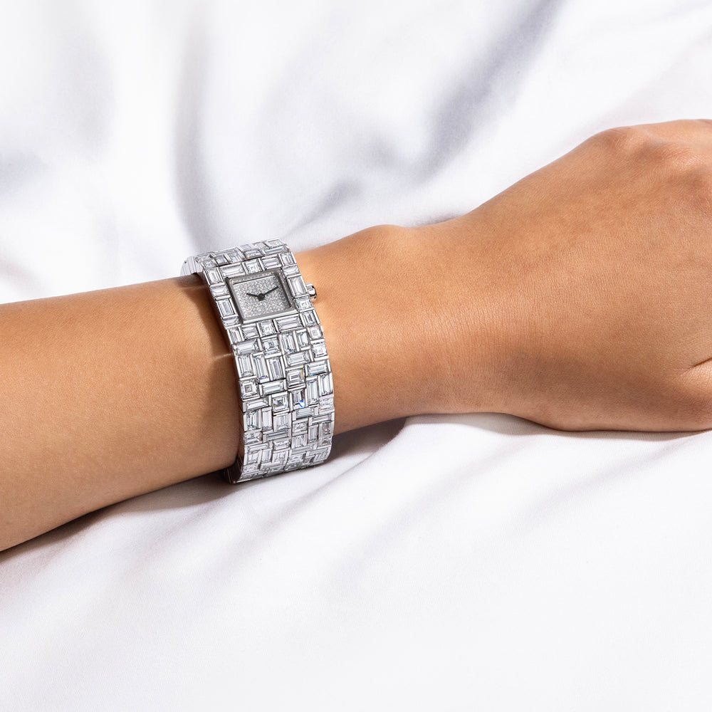Canturi Cubism High jewel diamond watch on model Canturi Cubism High jewel diamond watch on model