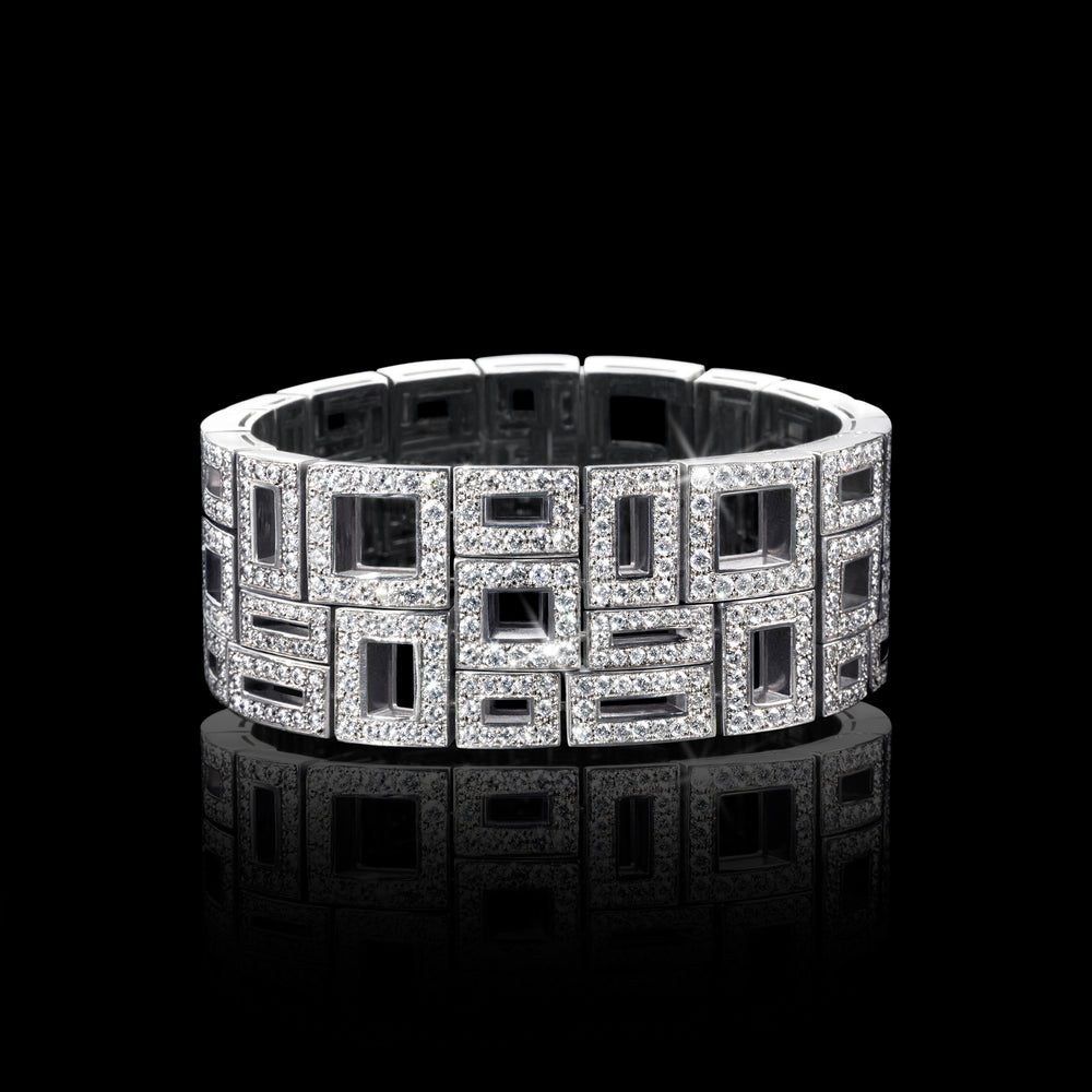 Geometric diamond bracelet in 18ct white gold by Stefano Canturi Geometric diamond bracelet in 18ct white gold by Stefano Canturi