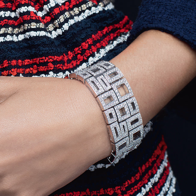 Geometric diamond bracelet in 18ct white gold by Stefano Canturi Geometric diamond bracelet in 18ct white gold by Stefano Canturi