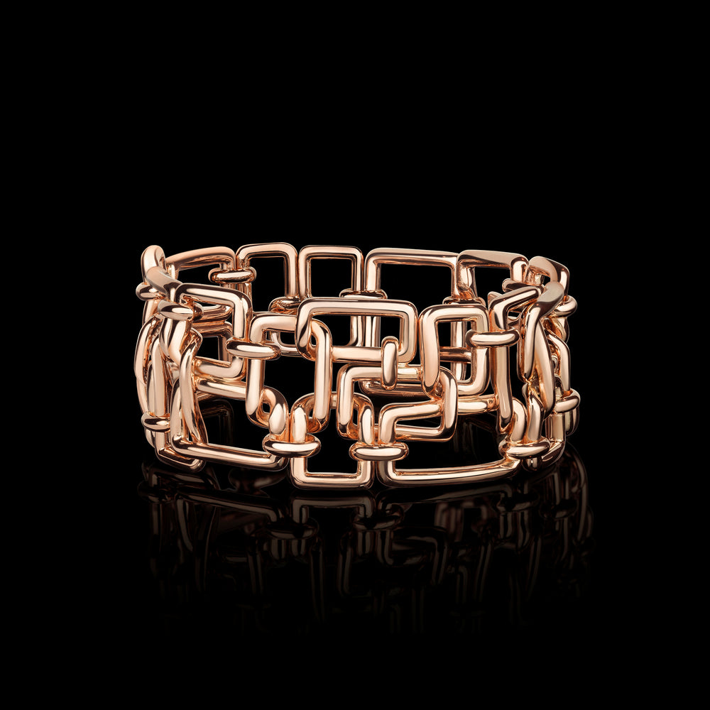 Affinity 3 row woven bracelet in pink gold by Stefano Canturi Affinity 3 row woven bracelet in pink gold by Stefano Canturi