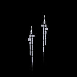 Cubism Pave 11 drop diamond earrings in 18ct white gold by Stefano Canturi Cubism Pave 11 drop diamond earrings in 18ct white gold by Stefano Canturi
