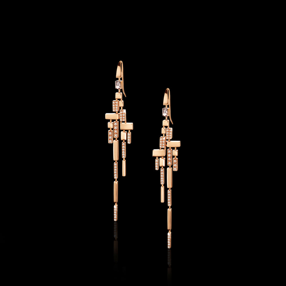 Cubism Pavé 18 Drop Earrings | Diamonds & Gold Cubism Pavé 18 Drop Earrings | Diamonds & Gold