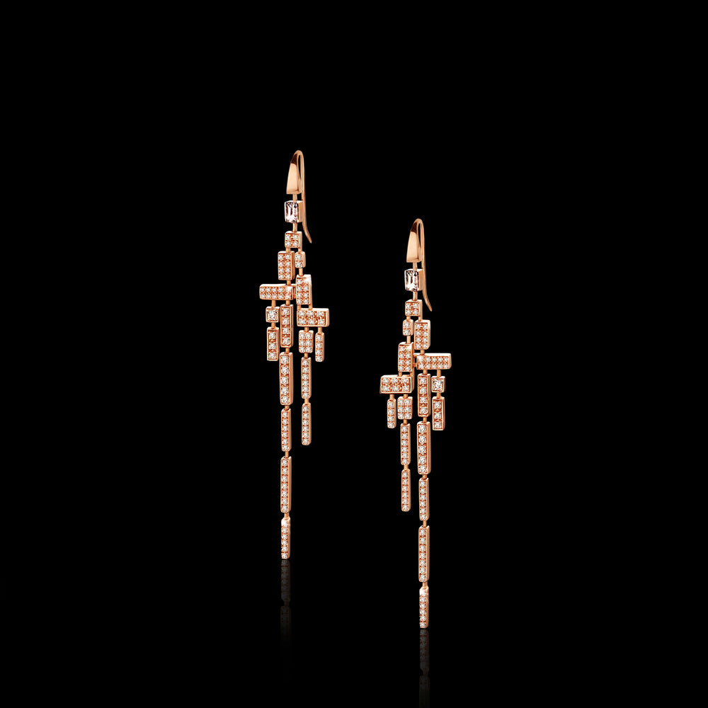 Cubism Pavé 18 Drop Earrings | Diamonds & Gold Cubism Pavé 18 Drop Earrings | Diamonds & Gold