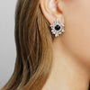 Stella Earrings featuring Diamonds and Australian Black Sapphires in 18ct white gold by Stefano Canturi