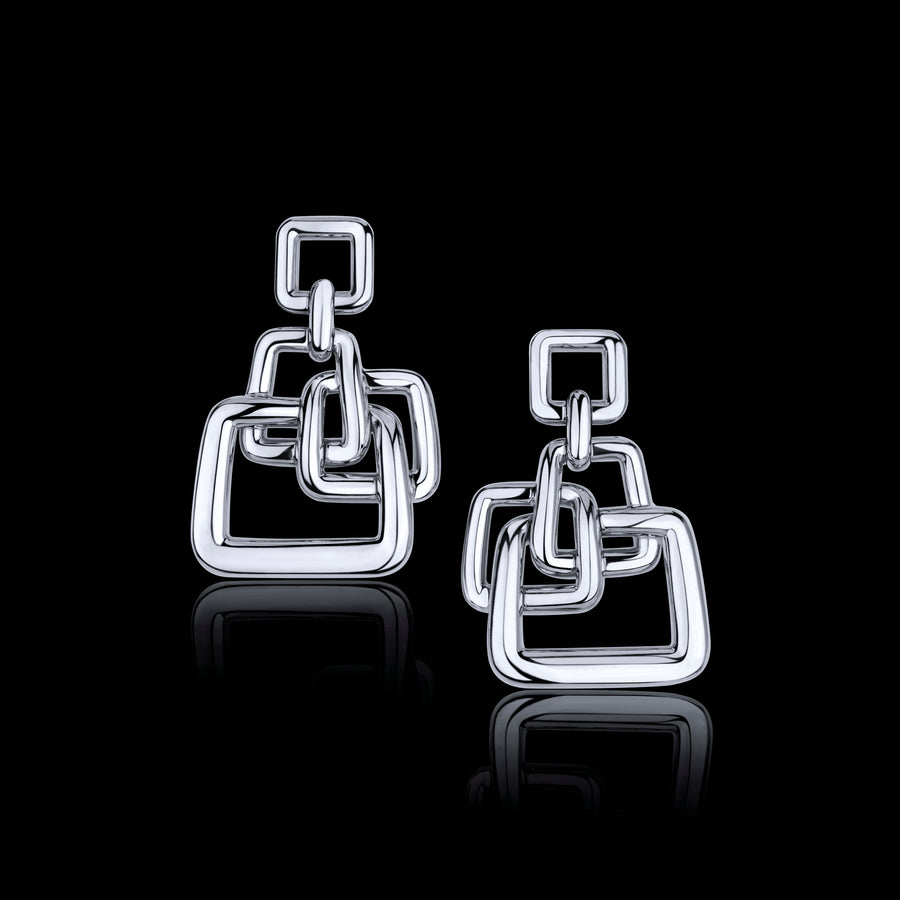 Affinity 4 Link Gold earrings in 18ct white gold by Stefano Canturi
