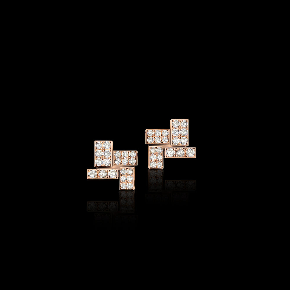 Cubism Pave diamond earrings in 18ct pink gold by Stefano Canturi Cubism Pave diamond earrings in 18ct pink gold by Stefano Canturi