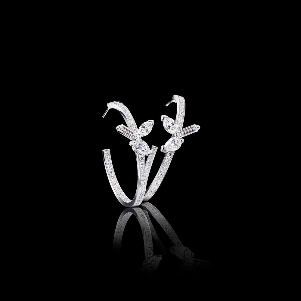Primavera 30mm Diamond Hoop Earrings in 18ct white gold by Stefano Canturi Primavera 30mm Diamond Hoop Earrings in 18ct white gold by Stefano Canturi