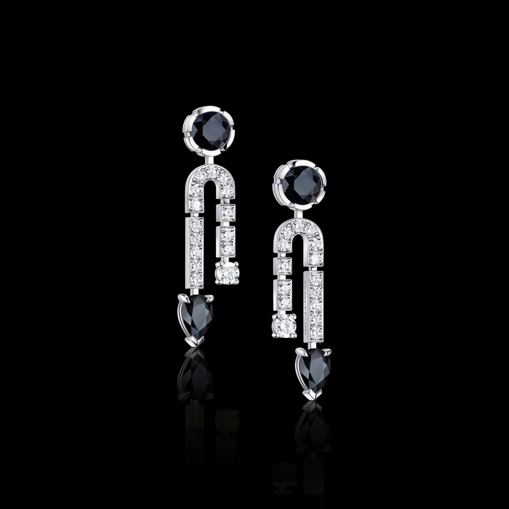 Regina Diamond and Australian Black Sapphire Drop Earrings in 18ct White Gold – Canturi Fine Jewellery, Sydney, Melbourne, Brisbane Regina Diamond and Australian Black Sapphire Drop Earrings in 18ct White Gold – Canturi Fine Jewellery, Sydney, Melbourne, Brisbane