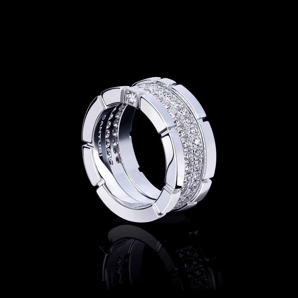 Regina 2 row round brilliant cut diamond ring in 18ct white gold by Stefano Canturi Regina 2 row round brilliant cut diamond ring in 18ct white gold by Stefano Canturi