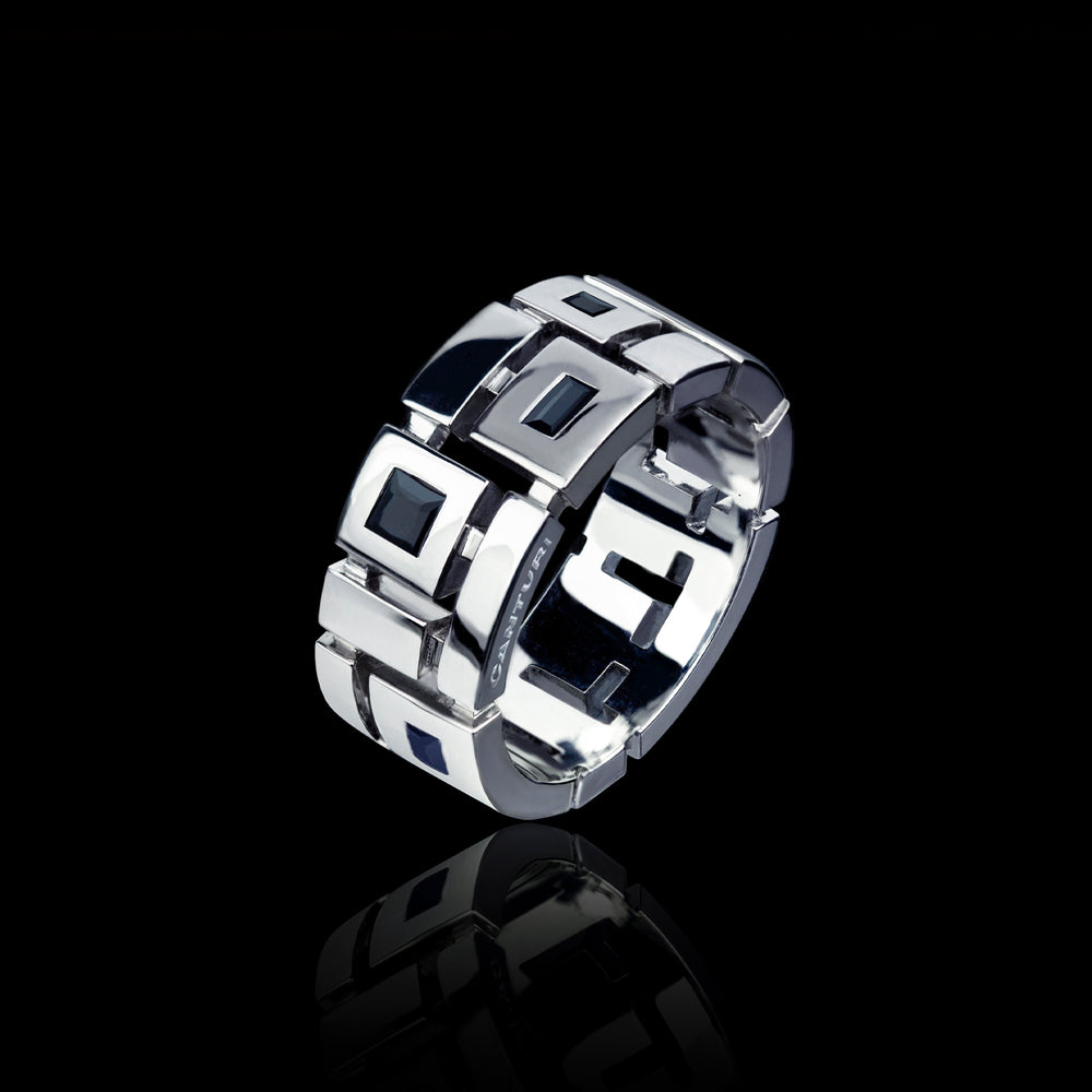 Cubism 9mm stud Australian black sapphire ring by Stefano Canturi Cubism 9mm stud Australian black sapphire ring by Stefano Canturi