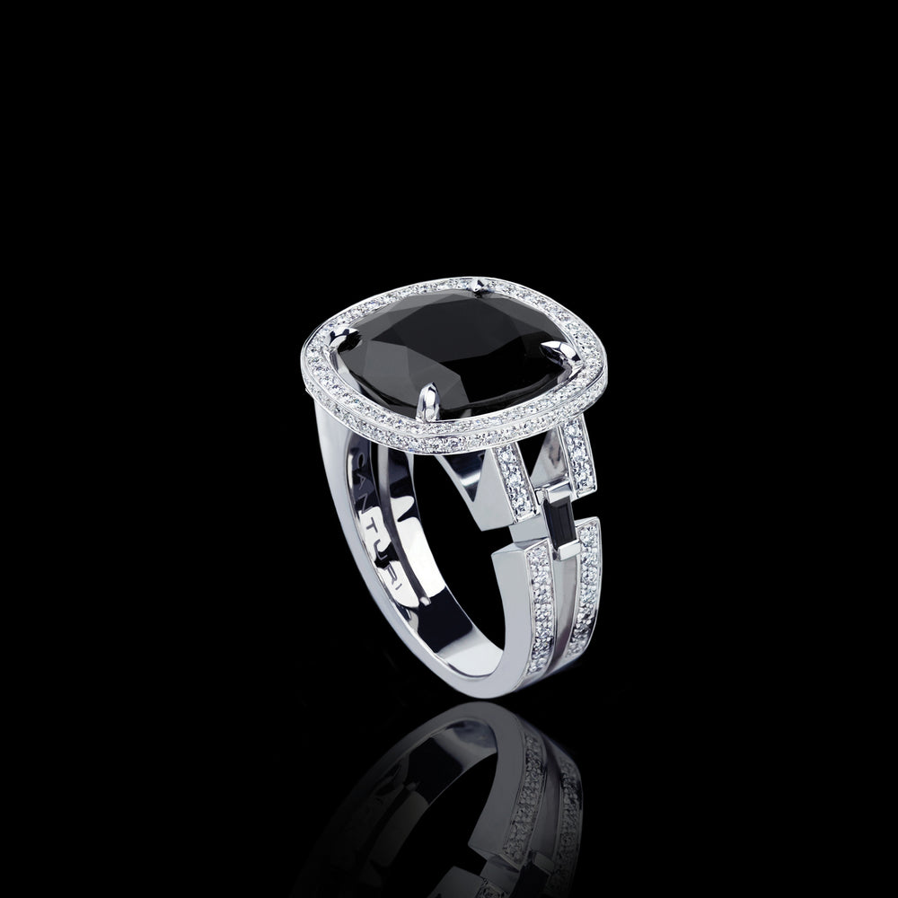 Metropolis Diamond and Australian Black Sapphire Ring (Cushion cut) by Stefano Canturi Metropolis Diamond and Australian Black Sapphire Ring (Cushion cut) by Stefano Canturi