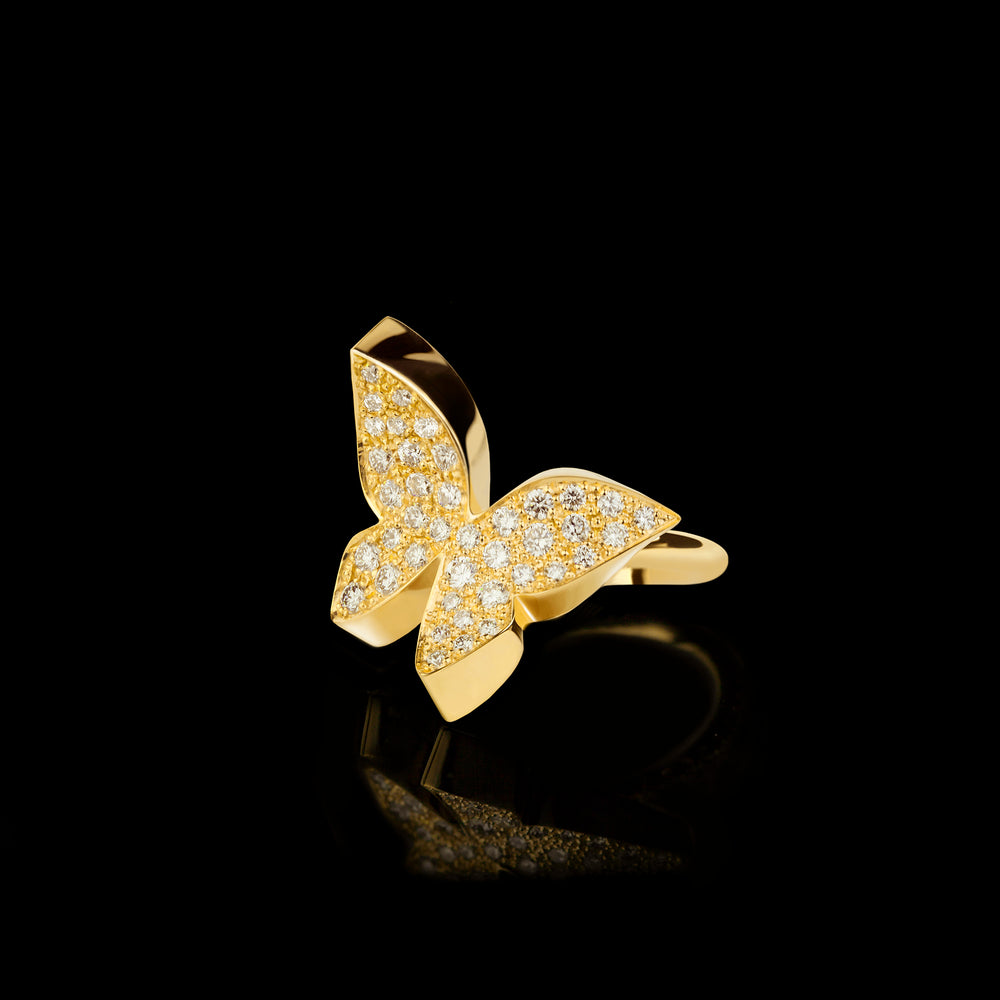 Odyssey diamond Butterfly ring in 18ct yellow gold by Stefano Canturi Odyssey diamond Butterfly ring in 18ct yellow gold by Stefano Canturi