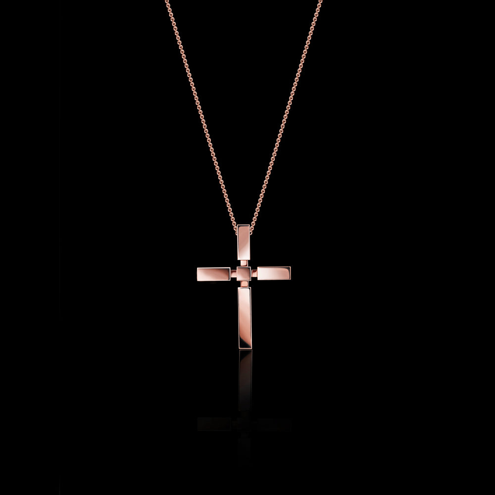 Canturi Regina plain cross necklace in 18ct rose gold by Stefano Canturi Canturi Regina plain cross necklace in 18ct rose gold by Stefano Canturi