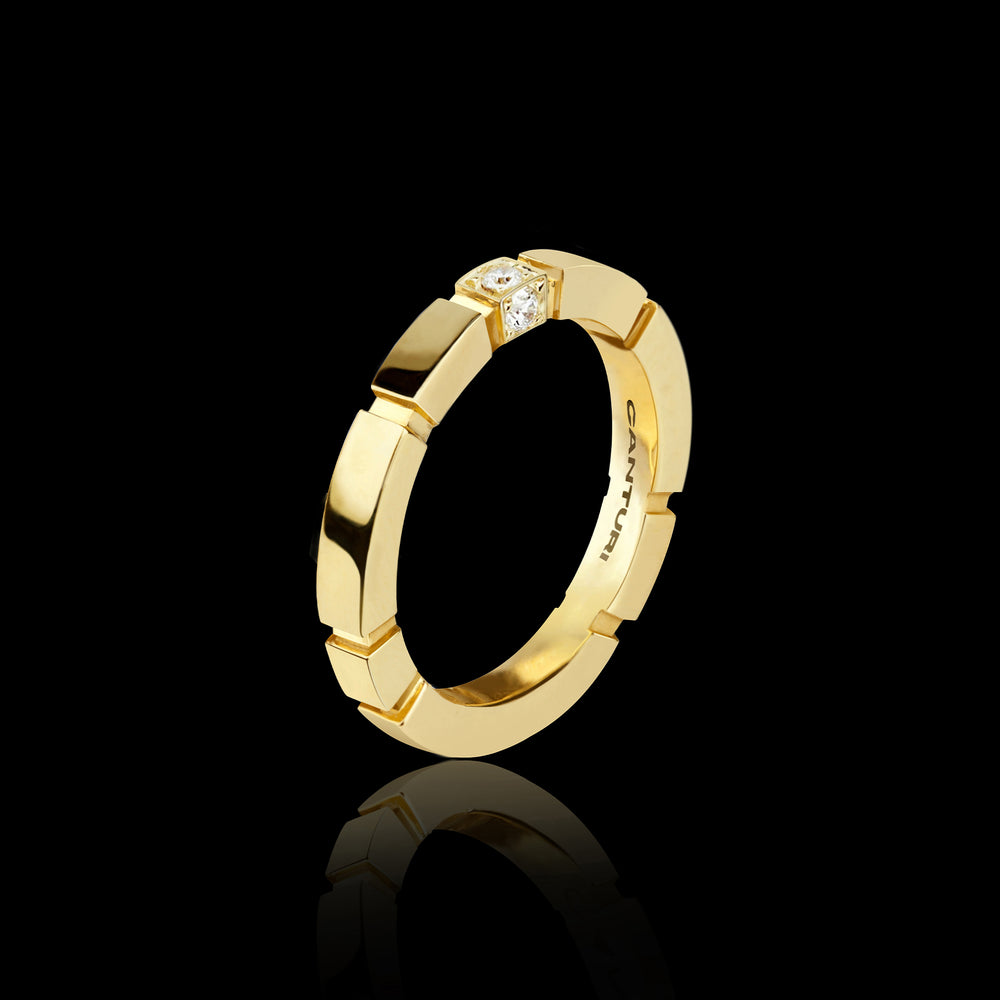 Regina Ring | 2.5mm with 3 Set Diamonds Regina Ring | 2.5mm with 3 Set Diamonds