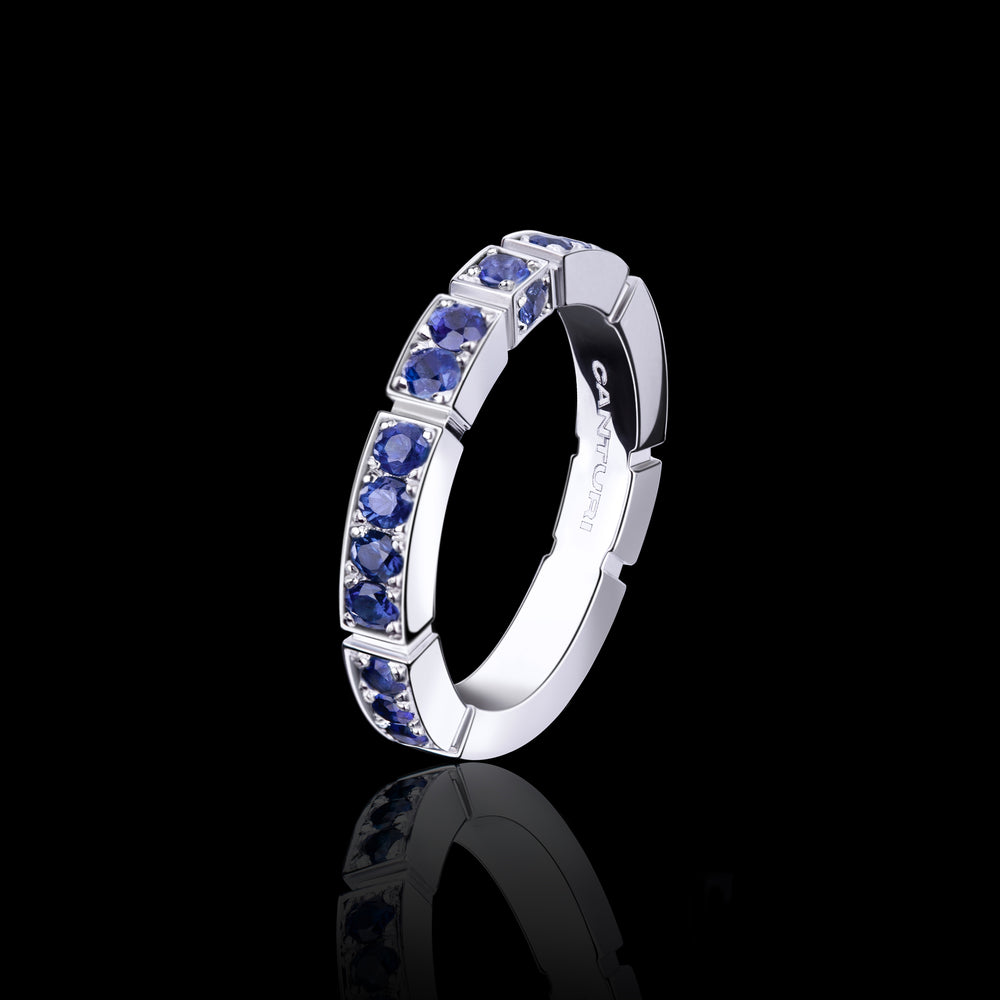 Regina ring with ceylon blue sapphires in 18ct white gold by Stefano Canturi Regina ring with ceylon blue sapphires in 18ct white gold by Stefano Canturi