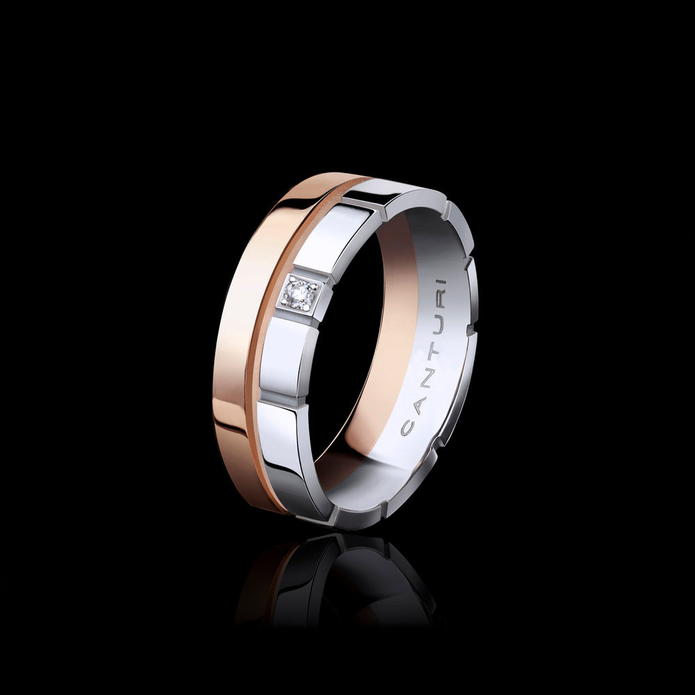 Eternal 6mm double ring set n platinum and 18ct rose gold featuring round brilliant diamond by Stefano Canturi
 Eternal 6mm double ring set n platinum and 18ct rose gold featuring round brilliant diamond by Stefano Canturi