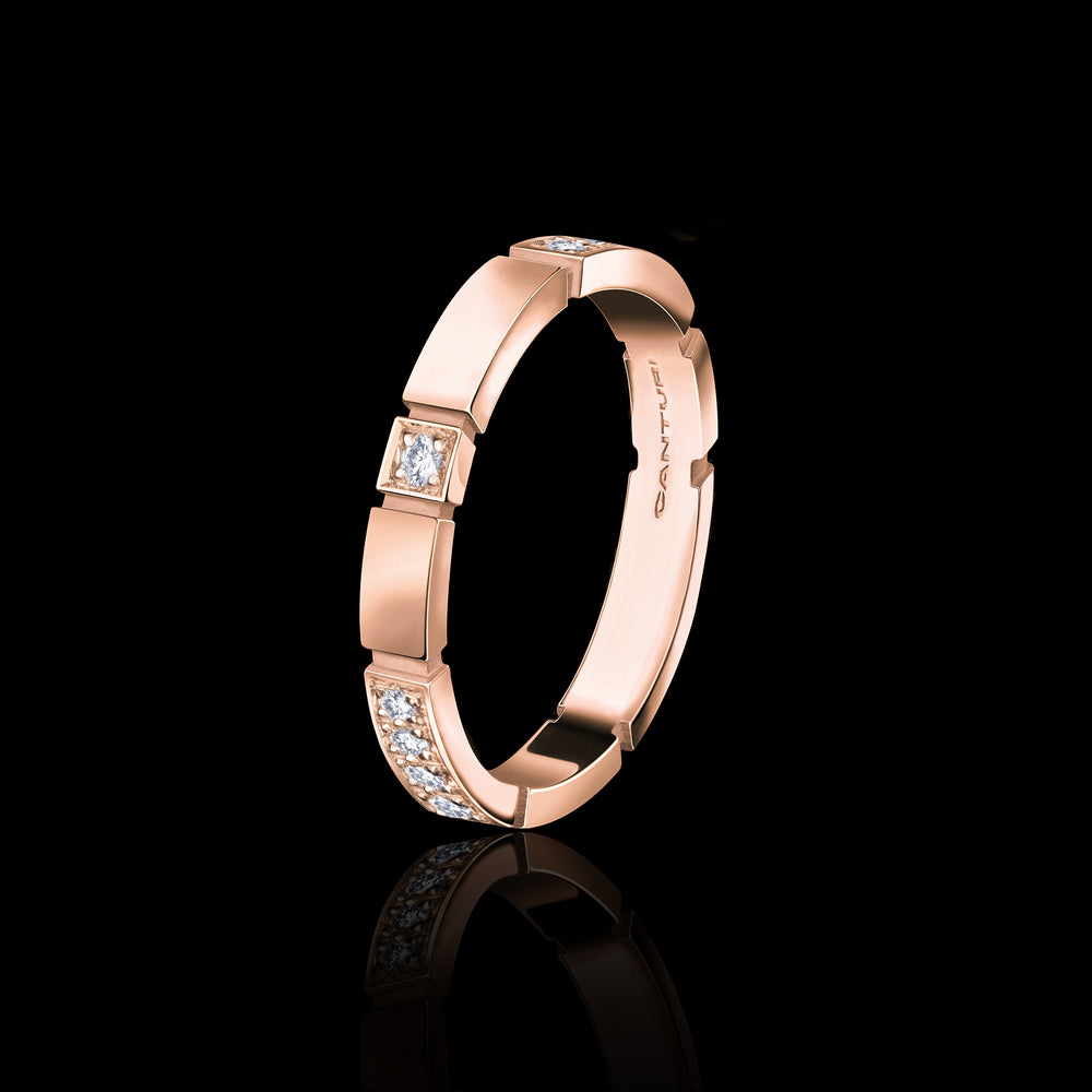 Eternal alternatae set 2.5mm diamond ring set in 18ct pink gold by Stefano Canturi Eternal alternatae set 2.5mm diamond ring set in 18ct pink gold by Stefano Canturi