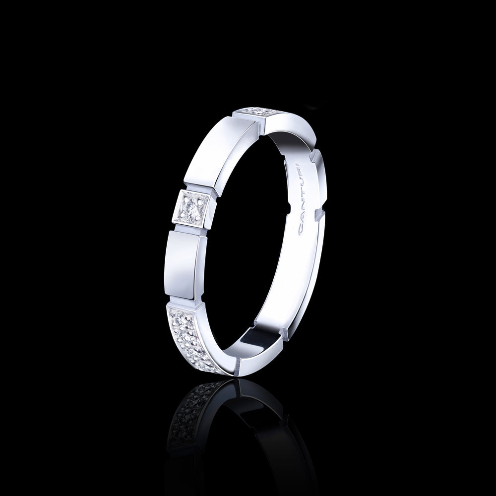 Eternal alternate set 2.5mm diamond ring set in 18ct white gold by Stefano Canturi Eternal alternate set 2.5mm diamond ring set in 18ct white gold by Stefano Canturi