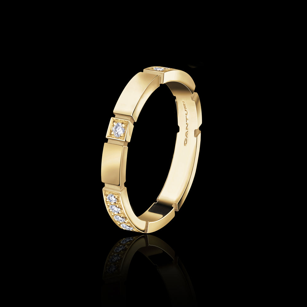 Eternal alternate set 2.5mm diamond ring set in 18ct yellowe gold by Stefano Canturi Eternal alternate set 2.5mm diamond ring set in 18ct yellowe gold by Stefano Canturi