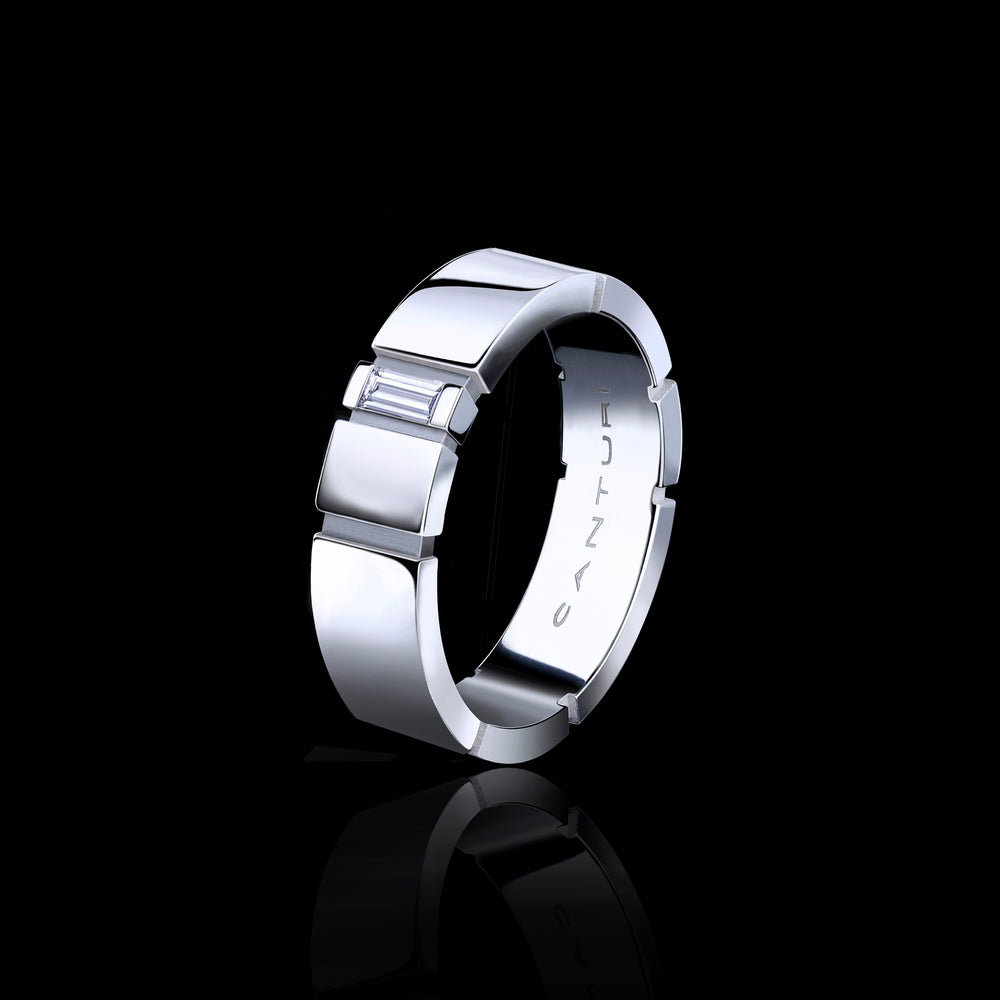Eternal 5.5mm baguette diamond ring set in 18ct white gold by Stefano Canturi
 Eternal 5.5mm baguette diamond ring set in 18ct white gold by Stefano Canturi