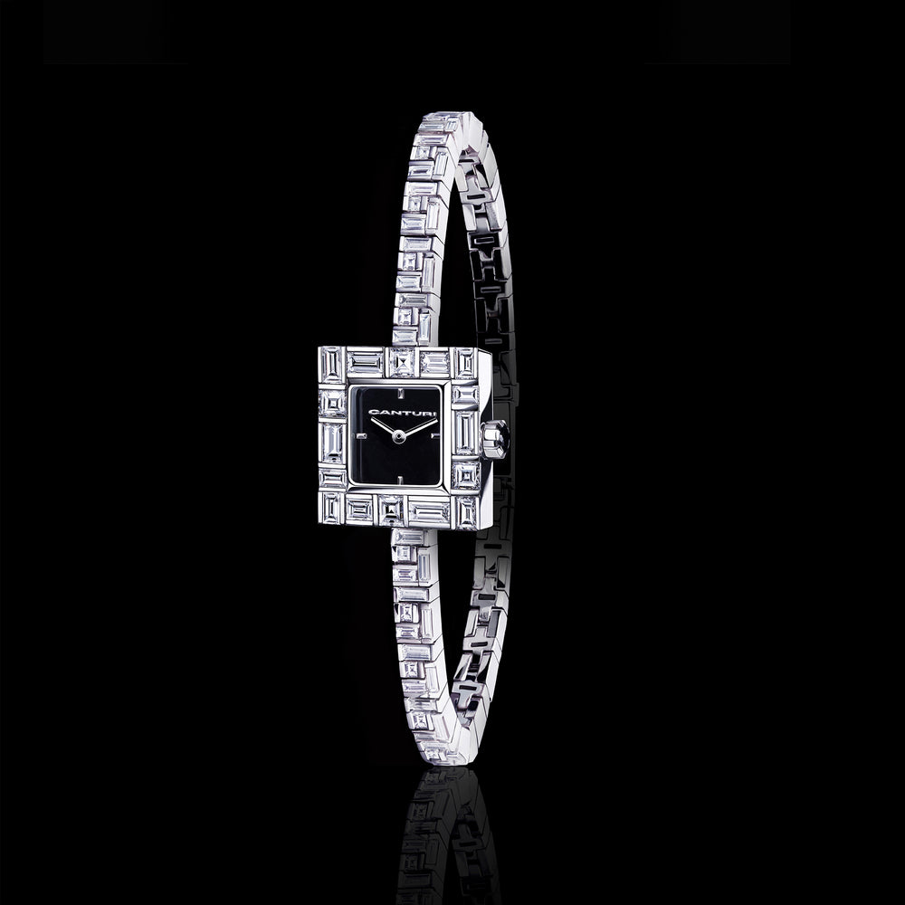 Canturi Cubism Bracciale Watch Bracelet set in 18ct white gold by Stefano Canturi
 Canturi Cubism Bracciale Watch Bracelet set in 18ct white gold by Stefano Canturi
