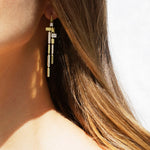 Cubism Pave 11 drop alternate diamond earrings in 18ct yellow gold by Stefano Canturi Cubism Pave 11 drop alternate diamond earrings in 18ct yellow gold by Stefano Canturi