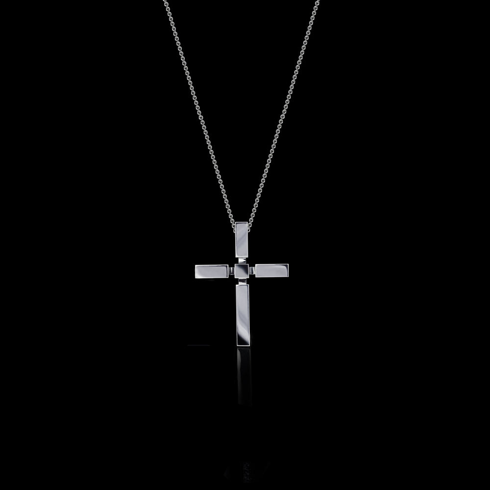 Canturi Regina plain cross necklace in 18ct white gold by Stefano Canturi Canturi Regina plain cross necklace in 18ct white gold by Stefano Canturi
