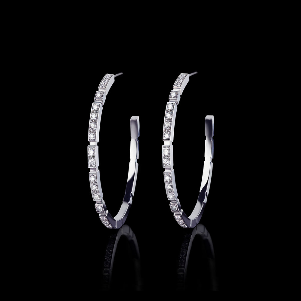 Regina diamond hoop earrings in 18ct white gold by Stefano Canturi Regina diamond hoop earrings in 18ct white gold by Stefano Canturi