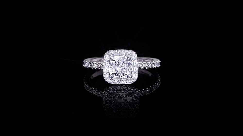 Renaissance single halo 1.20ct Cushion cut diamond engagement ring in 18ct white gold by Stefano Canturi Renaissance single halo 1.20ct Cushion cut diamond engagement ring in 18ct white gold by Stefano Canturi