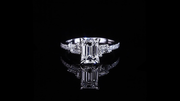 Cubism Upswept 1.50ct Emerald cut diamond engagement ring in 18ct white gold by Stefano Canturi