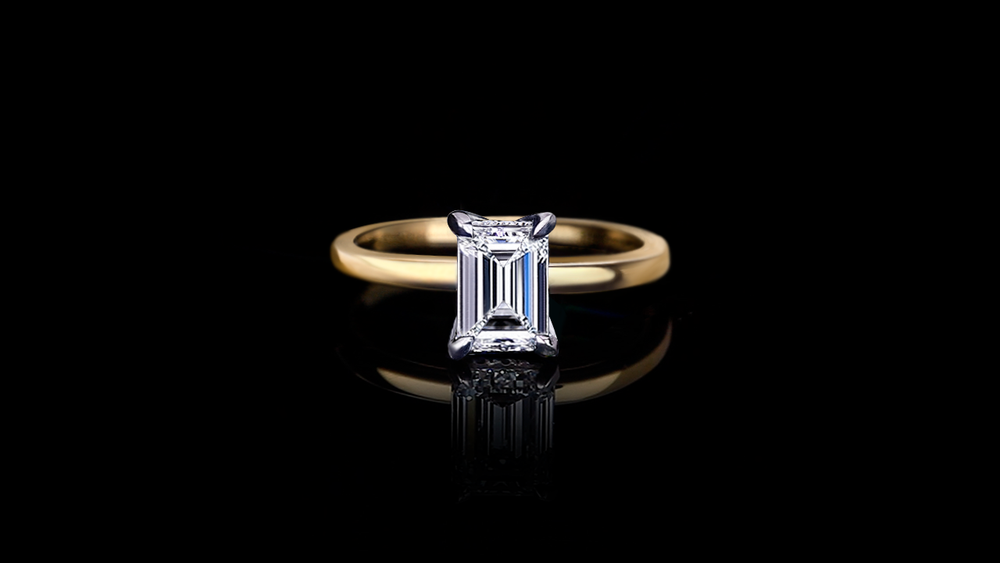 Micro 1.50ct Emerald cut diamond engagement ring in 18ct white and yellow gold by Stefano Canturi Micro 1.50ct Emerald cut diamond engagement ring in 18ct white and yellow gold by Stefano Canturi