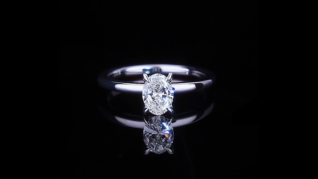 Micro 0.70ct Oval shape diamond engagement ring in 18ct white gold by Stefano Canturi