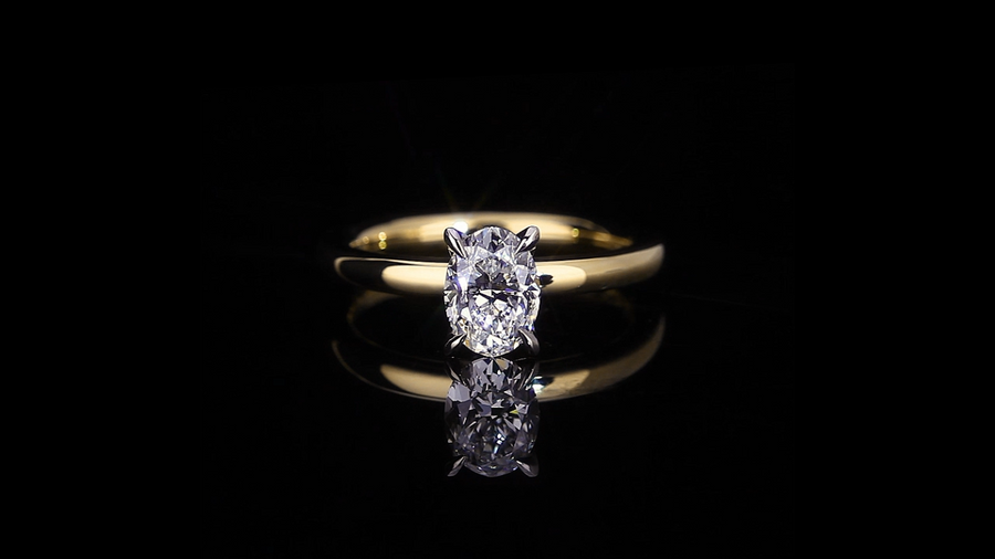 Micro 1.20ct Oval Diamond Engagement Ring in 18ct yellow and white gold by Stefano Canturi