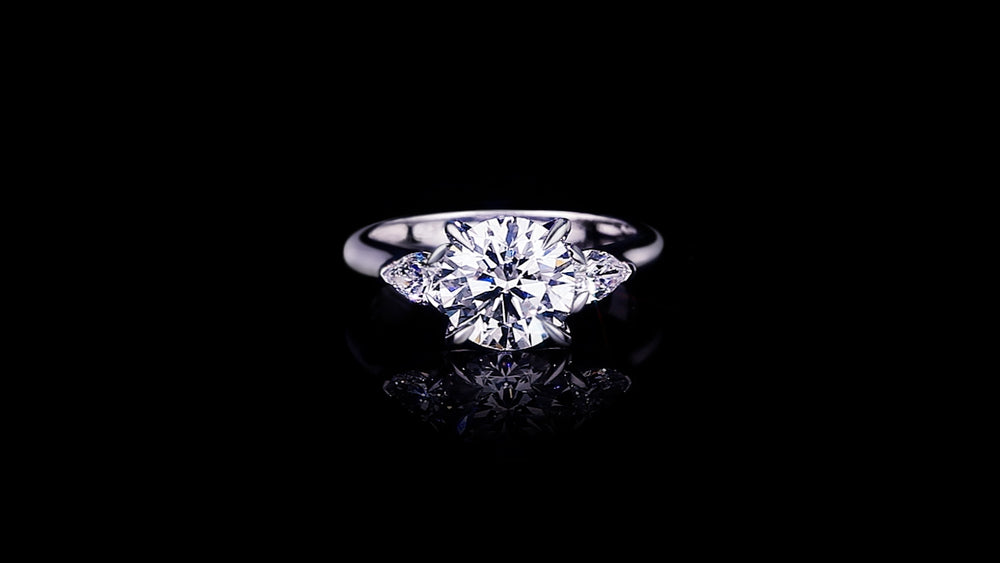 Trilogy 2.50ct Round diamond engagement ring with Pear shape diamonds set in 18ct white gold by Stefano Canturi
 Trilogy 2.50ct Round diamond engagement ring with Pear shape diamonds set in 18ct white gold by Stefano Canturi