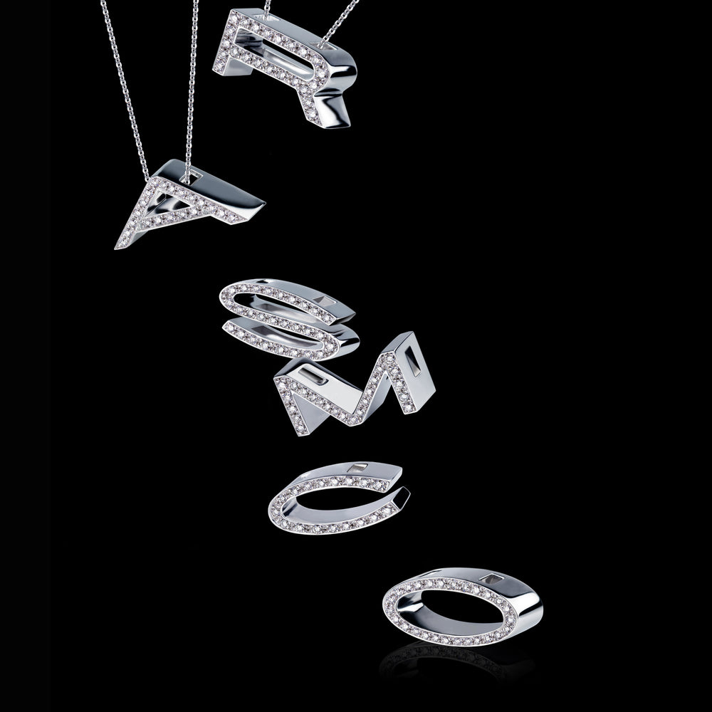 Alphabet diamond pendant necklace in 18ct white gold by Stefano Canturi Alphabet diamond pendant necklace in 18ct white gold by Stefano Canturi