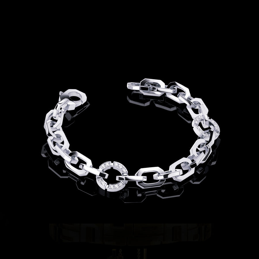 Athena diamond Link bracelet in 18ct white gold by Stefano Canturi