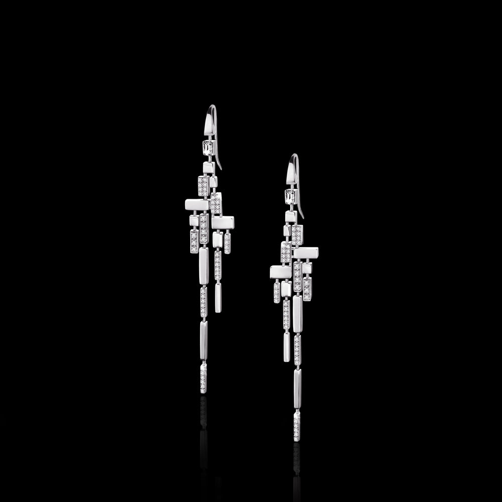 Cubism Pavé 18 Drop Earrings | Diamonds & Gold Cubism Pavé 18 Drop Earrings | Diamonds & Gold