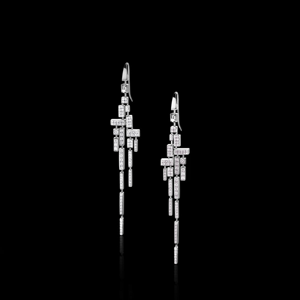 Cubism Pavé 18 Drop Earrings | Diamonds & Gold Cubism Pavé 18 Drop Earrings | Diamonds & Gold