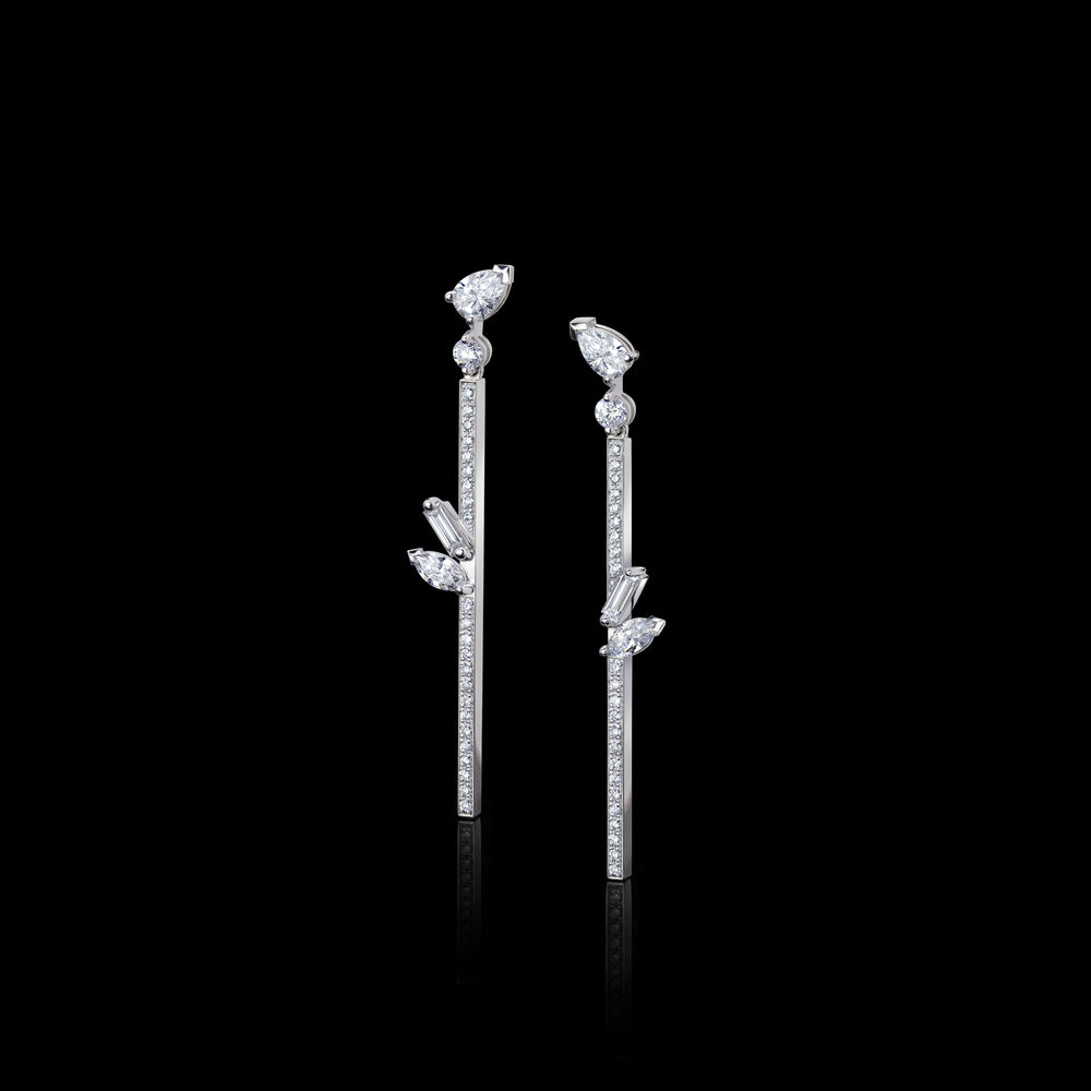 Primavera diamond Swing earrings in 18ct white gold by Stefano Canturi Primavera diamond Swing earrings in 18ct white gold by Stefano Canturi