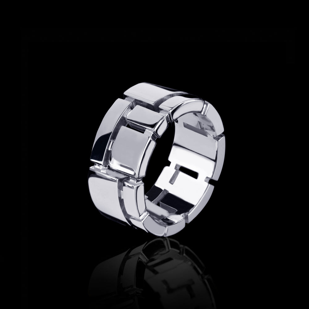 Cubism 9mm ring in 18ct white gold by Stefano Canturi Cubism 9mm ring in 18ct white gold by Stefano Canturi