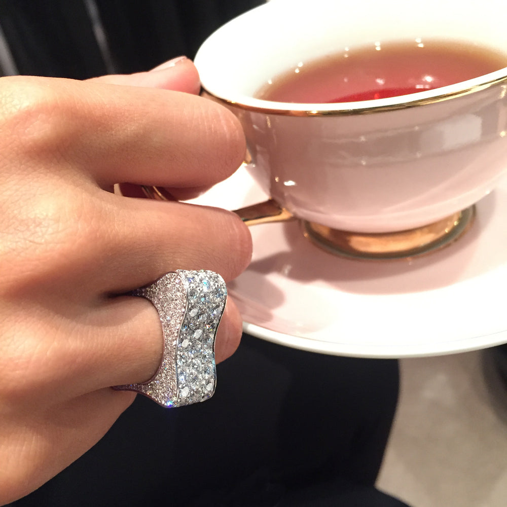 Island Luxe diamond Liquid ring in 18ct white gold by Stefano Canturi Island Luxe diamond Liquid ring in 18ct white gold by Stefano Canturi