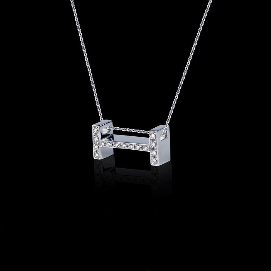 Alphabet diamond H pendant necklace by Stefano Canturi