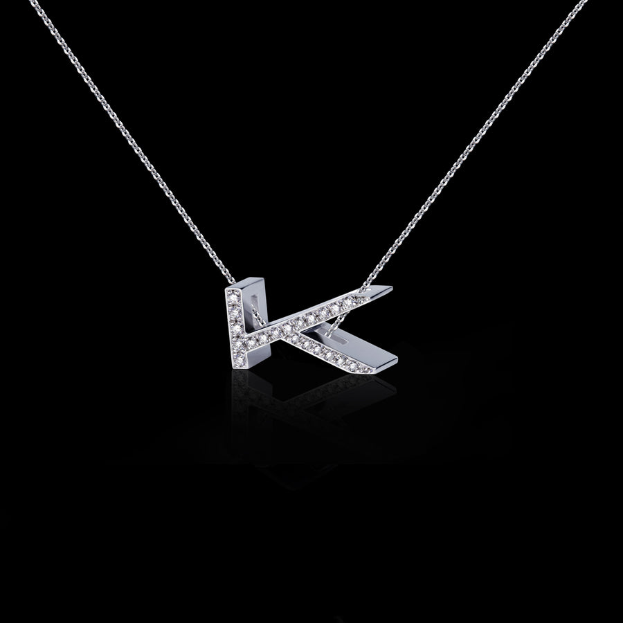 Alphabet diamond K pendant necklace by Stefano Canturi