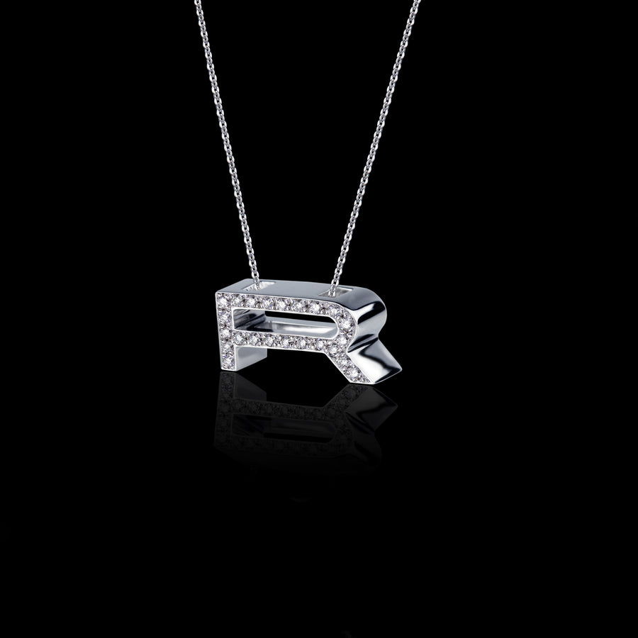 Alphabet diamond R pendant necklace by Stefano Canturi