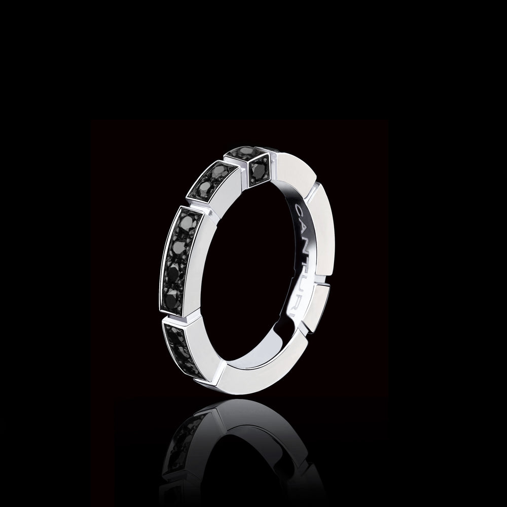 Regina 3mm black diamond ring in 18ct white gold by Stefano Canturi Regina 3mm black diamond ring in 18ct white gold by Stefano Canturi