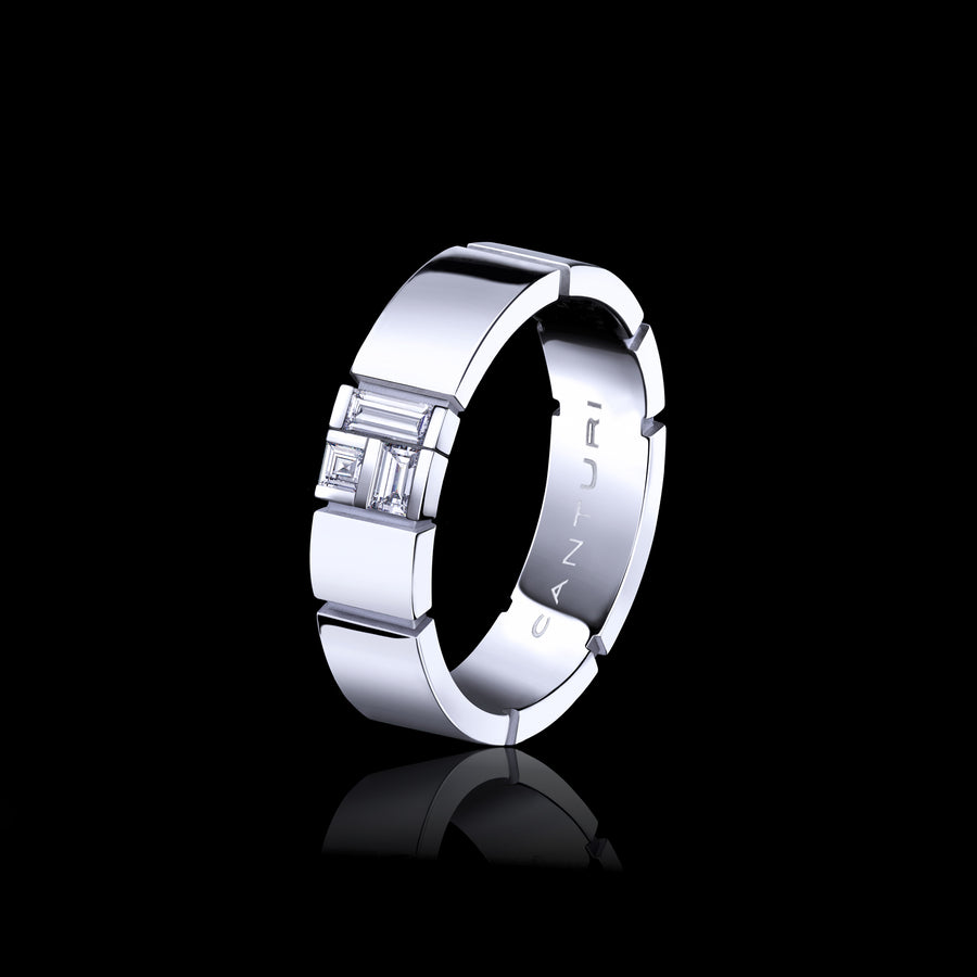Eternal Cubism diamond set ring in 18ct white gold by Stefano Canturi
