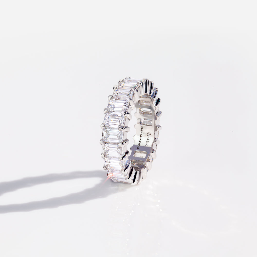 Eternity emerald cut diamond ring in 18ct white gold by Stefano Canturi Eternity emerald cut diamond ring in 18ct white gold by Stefano Canturi