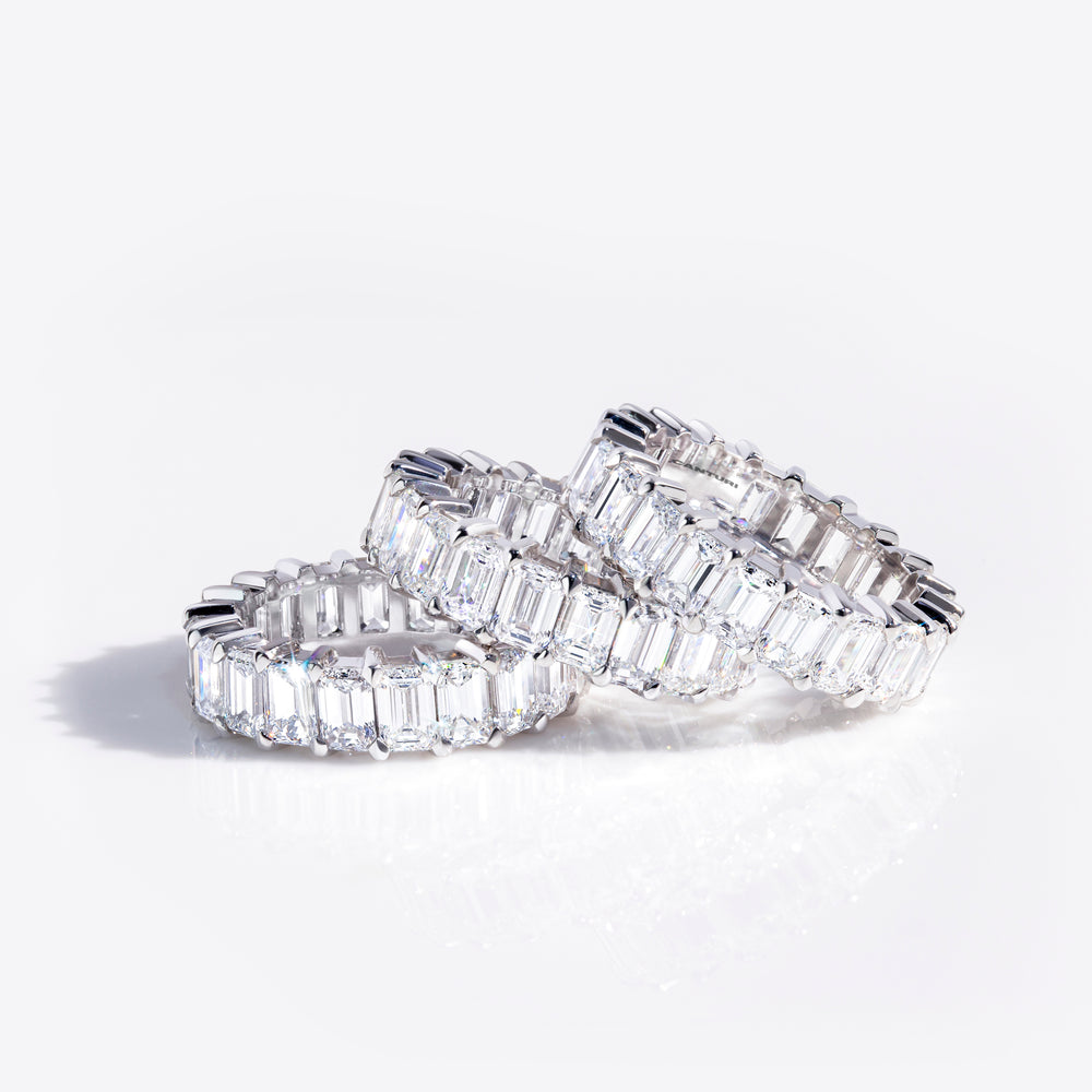 Eternity emerald cut diamond rings in 18ct white gold by Stefano Canturi Eternity emerald cut diamond rings in 18ct white gold by Stefano Canturi